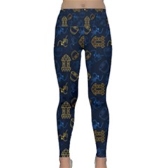 Tribal Festive Folk Pattern Lightweight Velour Classic Yoga Leggings by tmsartbazaar