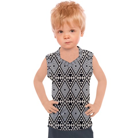 Abstract Boho Style Geometric Kids  Sport Tank Top by tmsartbazaar