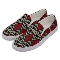 Motif Boho Style Geometric Men s Canvas Slip Ons by tmsartbazaar