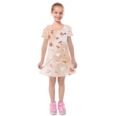 Autumn Abstract Kids  Short Sleeve Velvet Dress by Angelandspot