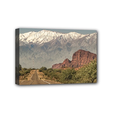 Empty Highway Landscape, La Rioja, Argentina Mini Canvas 6  X 4  (stretched) by dflcprintsclothing