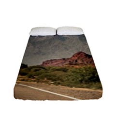 Empty Highway Landscape, La Rioja, Argentina Fitted Sheet (full/ Double Size) by dflcprintsclothing