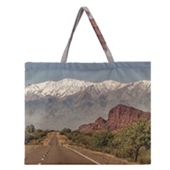 Empty Highway Landscape, La Rioja, Argentina Zipper Large Tote Bag by dflcprintsclothing