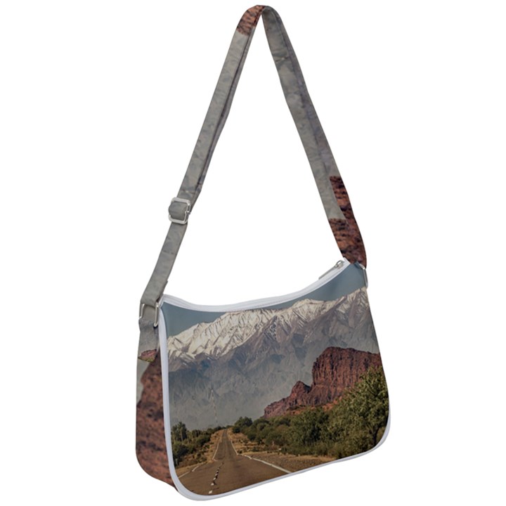 Empty Highway Landscape, La Rioja, Argentina Zip Up Shoulder Bag