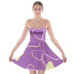 Abstract Purple Pattern Design Strapless Bra Top Dress by brightlightarts