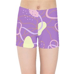 Abstract Purple Pattern Design Kids  Sports Shorts by brightlightarts