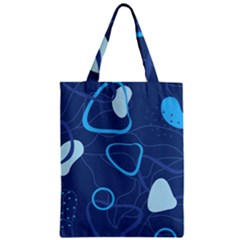 Abstract Blue Pattern Design Zipper Classic Tote Bag by brightlightarts