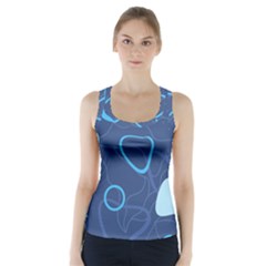 Abstract Blue Pattern Design Racer Back Sports Top by brightlightarts