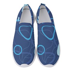 Abstract Blue Pattern Design Women s Slip On Sneakers by brightlightarts