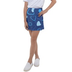 Abstract Blue Pattern Design Kids  Tennis Skirt