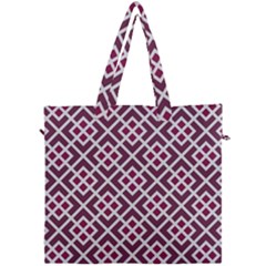 Two Tone Lattice Pattern Canvas Travel Bag by kellehco