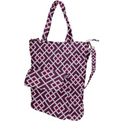 Two Tone Lattice Pattern Shoulder Tote Bag by kellehco