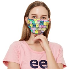 Colorful Cat Lover  Fitted Cloth Face Mask (adult) by kellehco