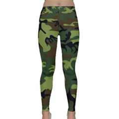 Forest Camo Pattern, Army Themed Design, Soldier Classic Yoga Leggings by Casemiro