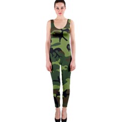 Forest Camo Pattern, Army Themed Design, Soldier One Piece Catsuit by Casemiro