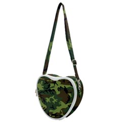 Forest Camo Pattern, Army Themed Design, Soldier Heart Shoulder Bag by Casemiro