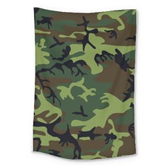 Forest Camo Pattern, Army Themed Design, Soldier Large Tapestry by Casemiro