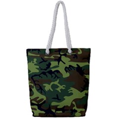 Forest Camo Pattern, Army Themed Design, Soldier Full Print Rope Handle Tote (small) by Casemiro