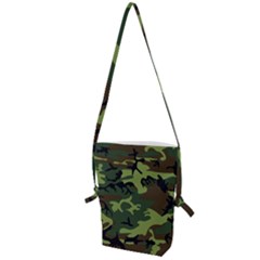 Forest Camo Pattern, Army Themed Design, Soldier Folding Shoulder Bag