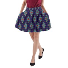 Colorful Diamonds Pattern3 A-line Pocket Skirt by bloomingvinedesign