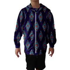 Colorful Diamonds Pattern3 Kids  Hooded Windbreaker by bloomingvinedesign