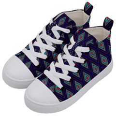 Colorful Diamonds Pattern3 Kids  Mid-top Canvas Sneakers by bloomingvinedesign