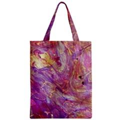 Marbling Abstract Layers Zipper Classic Tote Bag by kaleidomarblingart