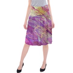 Marbling Abstract Layers Midi Beach Skirt by kaleidomarblingart
