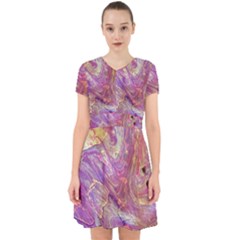 Marbling Abstract Layers Adorable In Chiffon Dress