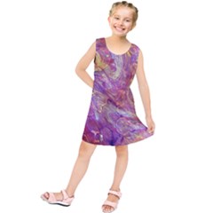 Marbling Abstract Layers Kids  Tunic Dress