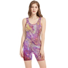 Marbling Abstract Layers Women s Wrestling Singlet