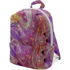 Marbling Abstract Layers Zip Up Backpack