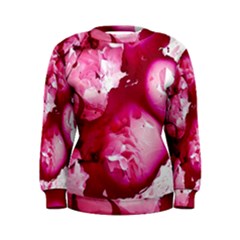 Peonie On Marbling Patterns Women s Sweatshirt by kaleidomarblingart