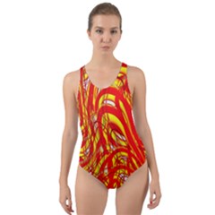 Fire On The Sun Cut-out Back One Piece Swimsuit by ScottFreeArt