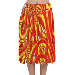 Fire On The Sun Velvet Flared Midi Skirt by ScottFreeArt