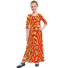 Fire On The Sun Kids  Quarter Sleeve Maxi Dress