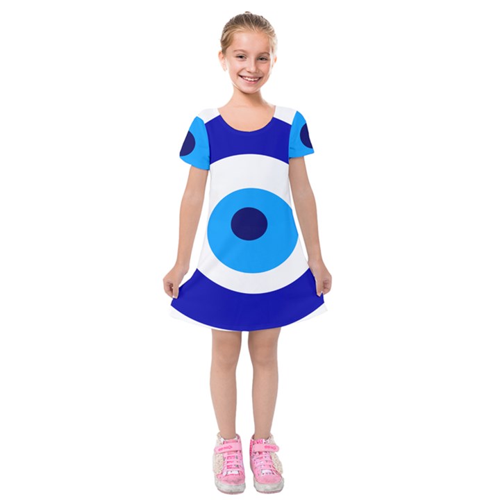 Evil Eye Kids  Short Sleeve Velvet Dress