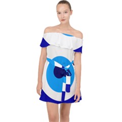 Evil Eye Off Shoulder Chiffon Dress