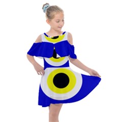 Evil Eye Kids  Shoulder Cutout Chiffon Dress by abbeyz71