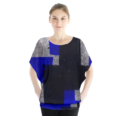 Abstract Tiles  Batwing Chiffon Blouse by essentialimage