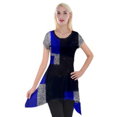 Abstract Tiles  Short Sleeve Side Drop Tunic