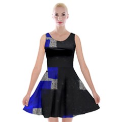 Abstract Tiles  Velvet Skater Dress by essentialimage