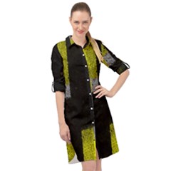 Abstract Tiles Long Sleeve Mini Shirt Dress by essentialimage