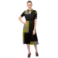 Abstract Tiles Keyhole Neckline Chiffon Dress by essentialimage