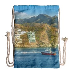 Taganga Bay Landscape, Colombia Drawstring Bag (large) by dflcprintsclothing