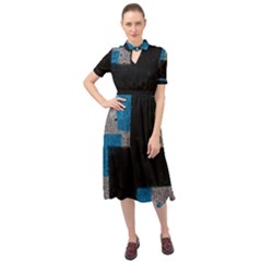 Abstract Tiles Keyhole Neckline Chiffon Dress by essentialimage