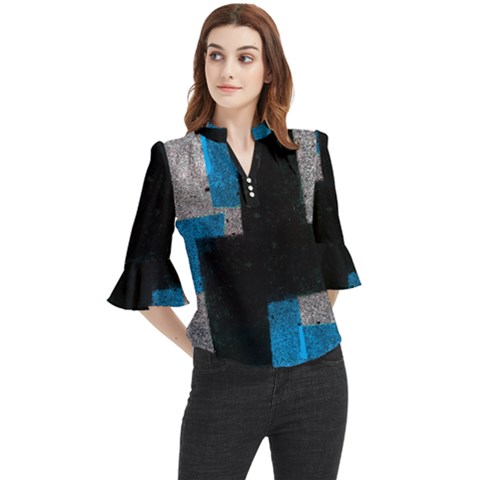 Abstract Tiles Loose Horn Sleeve Chiffon Blouse by essentialimage