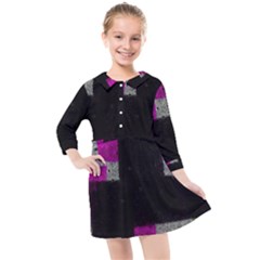 Abstract Tiles Kids  Quarter Sleeve Shirt Dress by essentialimage