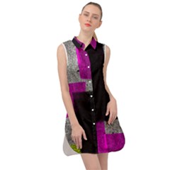 Abstract Tiles Sleeveless Shirt Dress by essentialimage