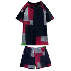 Abstract Tiles Kids  Swim Tee And Shorts Set by essentialimage